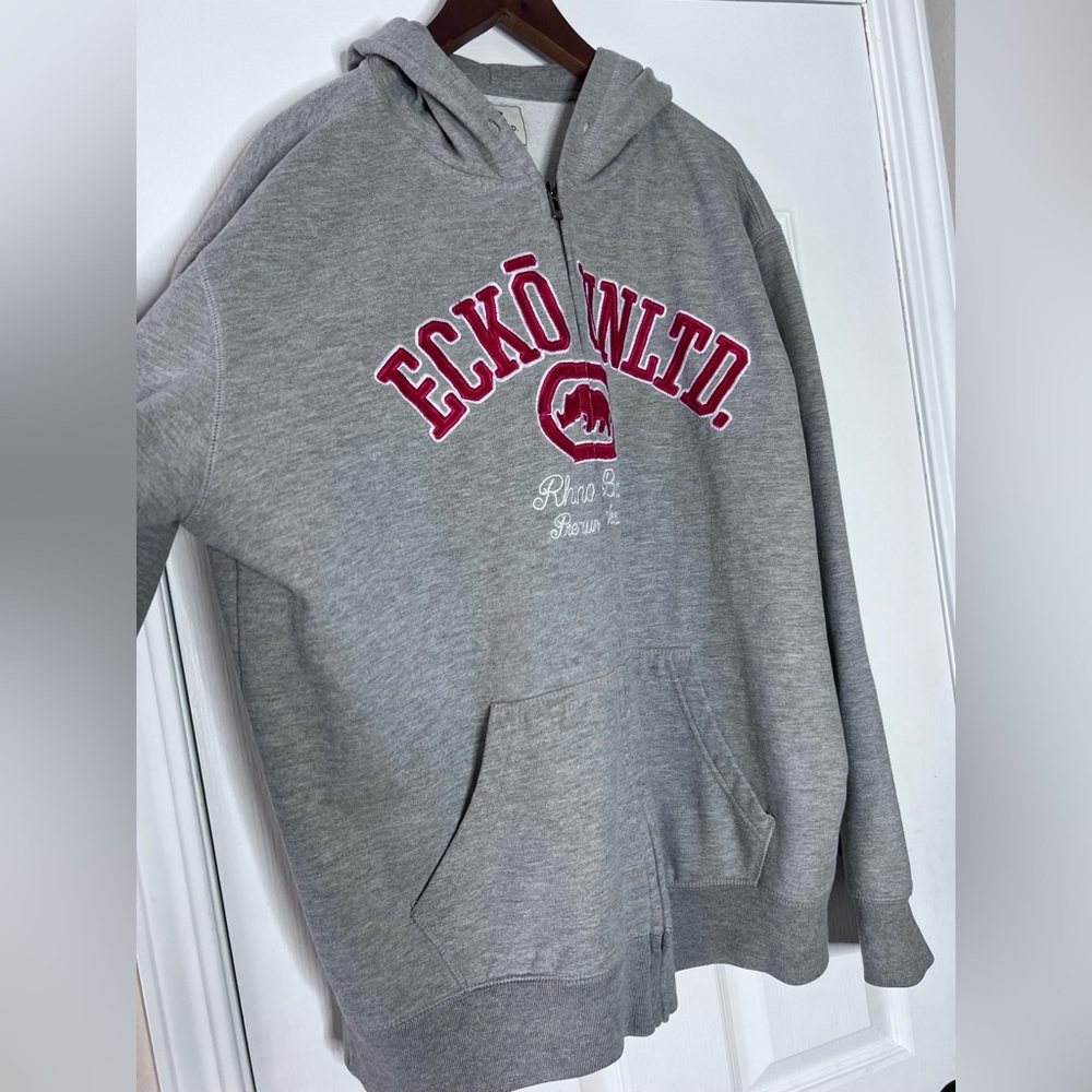 Ecko Unltd Gray Hoodie with Red Logo - Men’s XL Great Condition!